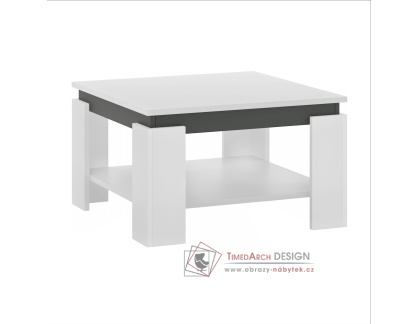 LEJSY, konferenční stolek 68x68cm, bílá / grafit