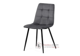 DCL-X7015 GREY2, jídelní židle, černá / látka šedý samet