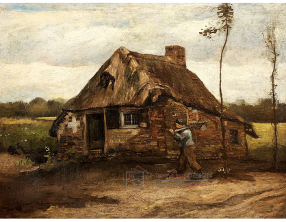 VR2-19 Vincent van Gogh - Vesnická chalupa s rolníkem vracejícím se domů