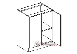 MERCURY ZEBRA, dolní skříňka 2-dvéřová D60, šedá / grafit lesk