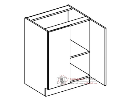 MERCURY ZEBRA, dolní skříňka 2-dvéřová D60, šedá / grafit lesk