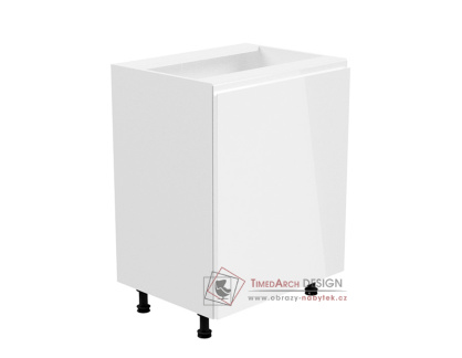 AURORA, dolní kuchyňská skříňka D601F - pravá, bílá / bílý lesk