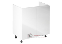 AURORA, dřezová skříňka D80Z, bílá / bílý lesk