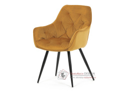 DCH-421 YEL4, jídelní židle, černá / látka žlutá