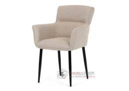 DCH-J2159 CRM, jídelní křeslo, černý lak / látka krémová