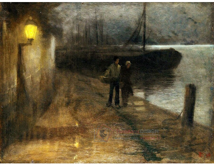 Jakub Schikaneder - Noční nábřeží