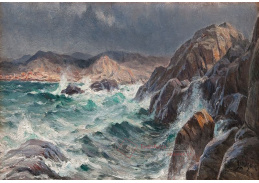 SO VIII-280 Berndt Lindholm - Rozbouřené moře u skalnatého pobřeží
