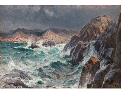 SO VIII-280 Berndt Lindholm - Rozbouřené moře u skalnatého pobřeží