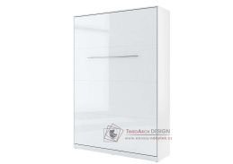 CONCEPT PRO CP-01, vysoká výklopná postel 140x200cm, bílá / bílý lesk