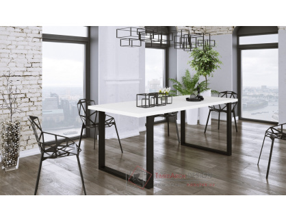 PILGRIM, jídelní stůl 185x67cm, černá / bílá