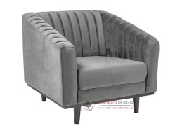 ASPREY VELVET 1, čalouněná křeslo, wenge / látka Bluvel 14 šedá