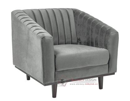 ASPREY VELVET 1, čalouněná křeslo, wenge / látka Bluvel 14 šedá