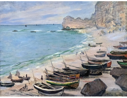A-279 Claude Monet - Lodě na pláži v Etretatu