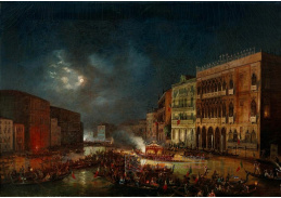A-7296 Carlo Grubas - Slavnost na Canal Grande s Ca' d'Oro za svitu měsíce
