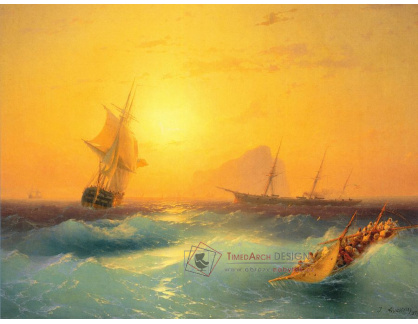 VR-348 Ivan Konstantinovič Ajvazovskij - Americké lodě u Gibraltaru