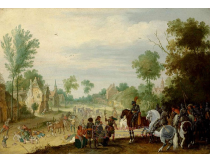 DDSO-1324 Sebastian Vrancx - Vojáci na koních při rabování vesnice