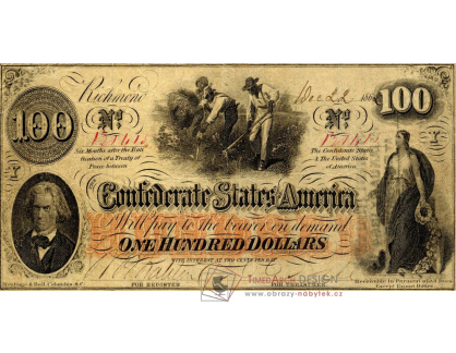 VP198 Stodolarová bankovka Konfederace z roku 1863