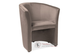 TM-1 VELVET, čalouněné křeslo, látka Bluvel 40 tmavě béžová