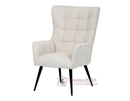AK-315 BGE2, čalouněné křeslo, černá / látka béžová