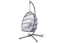 AZ-V1269 GREY, zahradní závěsné křeslo, antracit / látka šedá