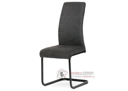 DCL-414 GREY2, jídelní židle, černá / látka šedá