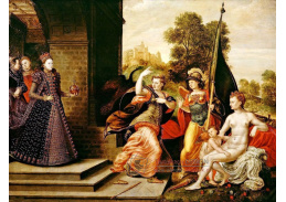 VANG236 Hans Eworth - Alegorická prezentace Elizabeth s bohyněmi Juno, Athénou a Venuší