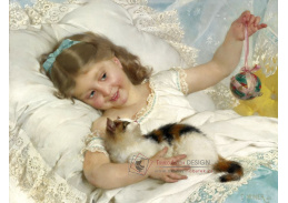 KO III-98 Emile Munier - Děvčátko s kotětem