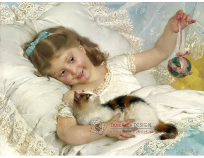 KO III-98 Emile Munier - Děvčátko s kotětem