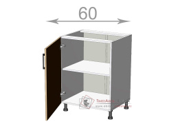 dolní skříňka š.60, v.82, Premiere L60821, bílá/řezaný grafit