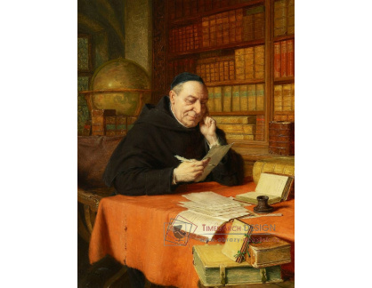 A-1148 Eduard von Grützner - Mnich v knihovně