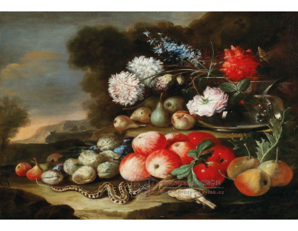 DDSO-4489 Baldassare de Caro - Zátiší s hadem, ovocem a květinami