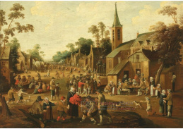 A-7319 Cornelis Droochsloot - Vesnická slavnost s oslavujícími farmáři