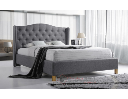 ASPEN, čalouněná postel 180x200cm, látka šedá