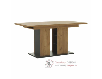 FIDEL, jídelní rozkládací stůl 155-204x86cm, dub craft zlatý / grafit šedá