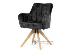 HC-D7188 BK4, jídelní otočné křeslo, dub / látka černá