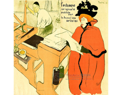 R7-215 Henri Toulose-Lautrec - Jane Avril kontrolující tisky