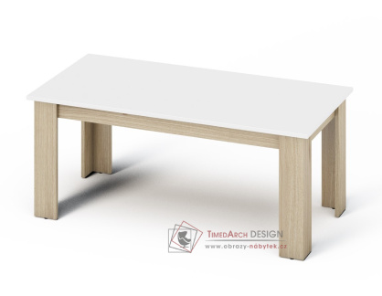 KNe, konferenční stolek, dub sonoma / bílý mat