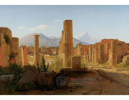 SO XI-214 Christen Kobke - Forum v Pompejích s Vesuvem v pozadí