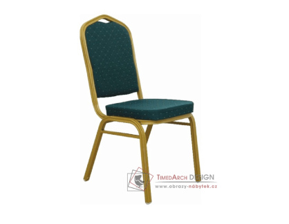 ZINA 2 NEW, jídelní židle, zlatá / látka zelená