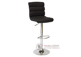 KROKUS C-617, barová židle, chrom / ekokůže černá