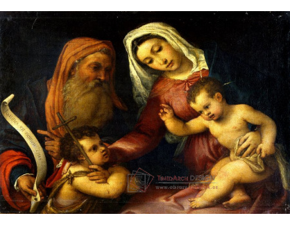 VLL 52 Lorenzo Lotto - Madonna a dítě se svatým Zachariášem a Janem Křtitelem