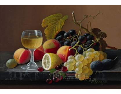 KO VI-349 Severin Roesen - Zátiší s citronem a hroznovým vínem