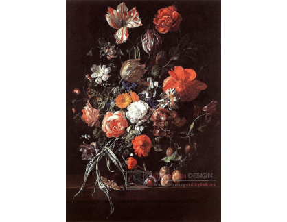 VKZ 158 Rachel Ruysch - Zátiší s kyticí květin a švestkami