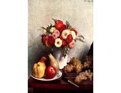 VZ078 Henri Fantin-Latour - Zátiší s ovocem a květinami
