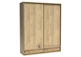 PILETAS M-19, šatní skříň s posuvnými dveřmi  a 2-mi zásuvkami 177cm, dub hickory