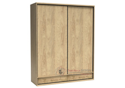 PILETAS M-19, šatní skříň s posuvnými dveřmi a 2-mi zásuvkami 177cm, dub hickory / černá
