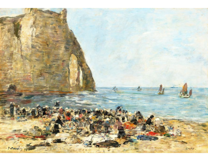 A-2070 Eugene Louis Boudin - Pradleny na pláži v Etretatu