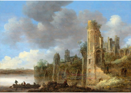 D-6662 Jan van Goyen - Zničený hrad u řeky