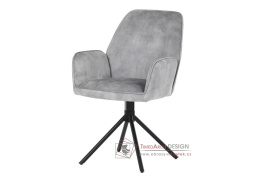 HC-511 SIL4, jídelní a konferenční křeslo, černá / látka stříbrný samet