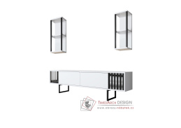 CHROME LINE, obývací stěna, černá / bílá